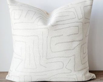 Abstract pillow cover, gray and off white abstract pillow, modern accent pillow ,modern decor, modern accent decor, *AURELIA