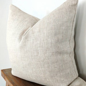 Modern Farmhouse Beige linen pillow cover, Neutral Throw pillow, Linen pillow,  Bedroom pillow, Casual decor, bedroom decor,