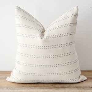 Blue and white striped modern pillow cover image 2