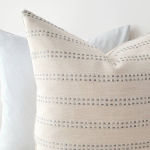 Blue and white striped modern pillow cover