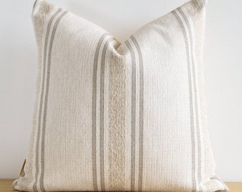 Striped Pillow, Casual Pillow, Neutral Pillow Cover, Beige And White Pillow, Modern Decor, Neutral Decor, Mix Match Neutral Pillow