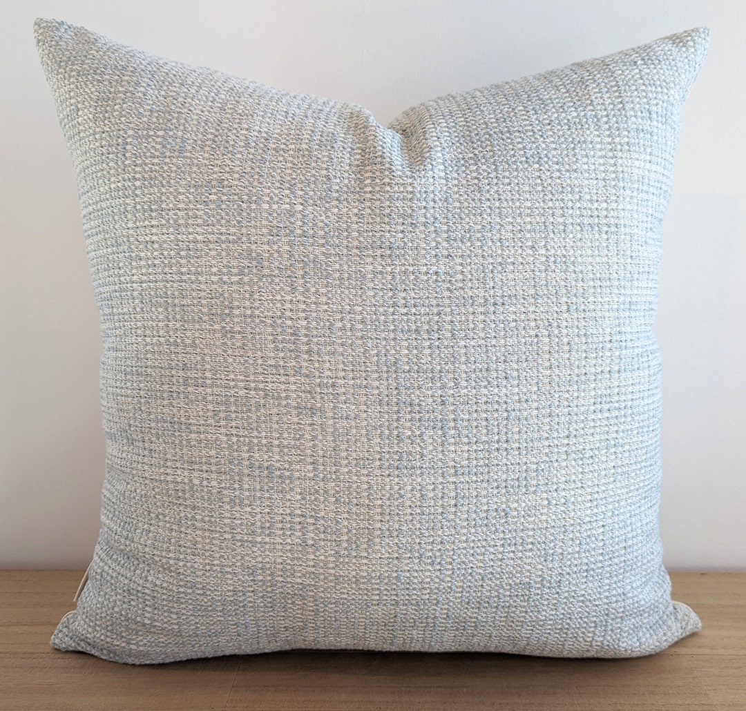 Turquoise Blue Pillow, Textured Pale Blue Pillow Cover, Neutral Solid Turquoise Pillow, Summer