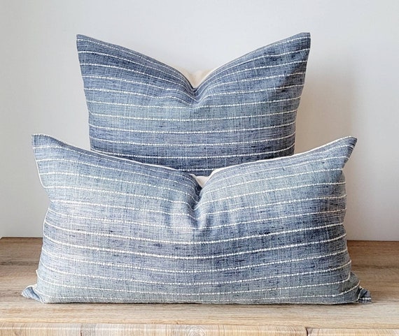Boho Throw Pillow Covers 20x20 Blue And White Decorative Pillow