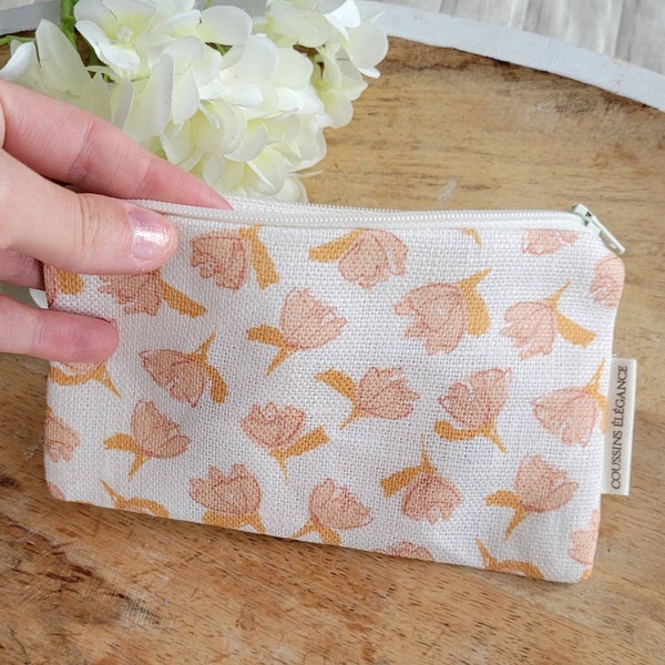 Mini porte monnaie en lin, cadeau abordable pour adolescente, mini trousse pour monnaie et cartes, cadeau unique femme