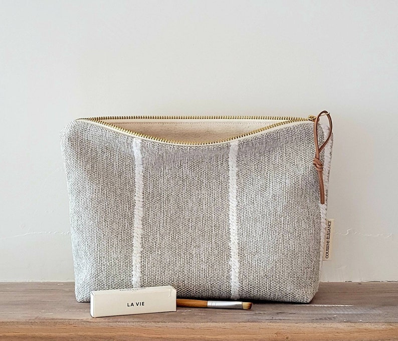 Unique Makeup Bag Neutral Cosmetic Bag Country Rustic Makeup Etsy