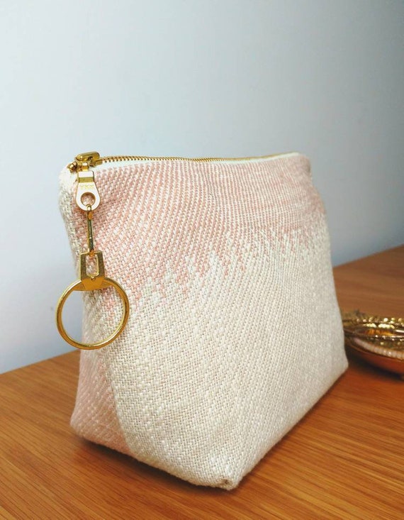 Blush makeup bag boho cosmetic bag pink ivory toiletry bag Etsy