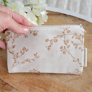 Mini porte monnaie en lin, mini trousse pour monnaie et cartes, cadeau unique femme