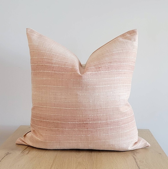 Blush Pink Pillow Cover Soft Pink and White Textured Pillow Boho