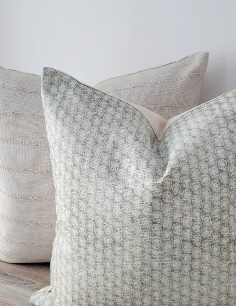 Sage Green Floral Pillow Seafoam Green Throw Pillow 20x20 Etsy