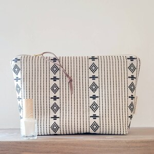 Boho makeup bag, black white cosmetic bag, girlfriend gift, stocking filler image 5