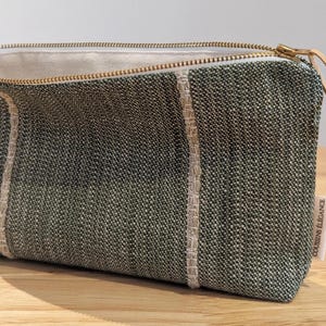 Pochette Maquillage Bohème Vert Forêt  Et Beige, Étui Cosmétique Moderne, Cadeau Adolescente, , Trousse Maquillage Femme, Cadeau Maman