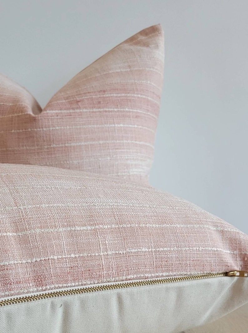 Blush Pink Pillow Cover Soft Pink and White Textured Pillow Etsy