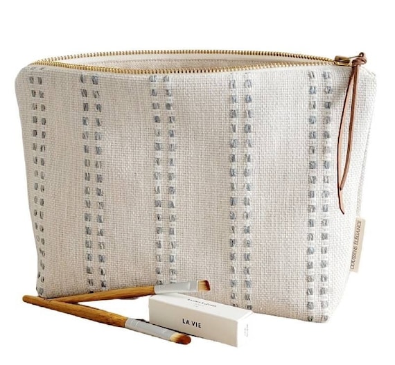 Striped Canvas Zip Pouch Striped Canvas Zip Pouch