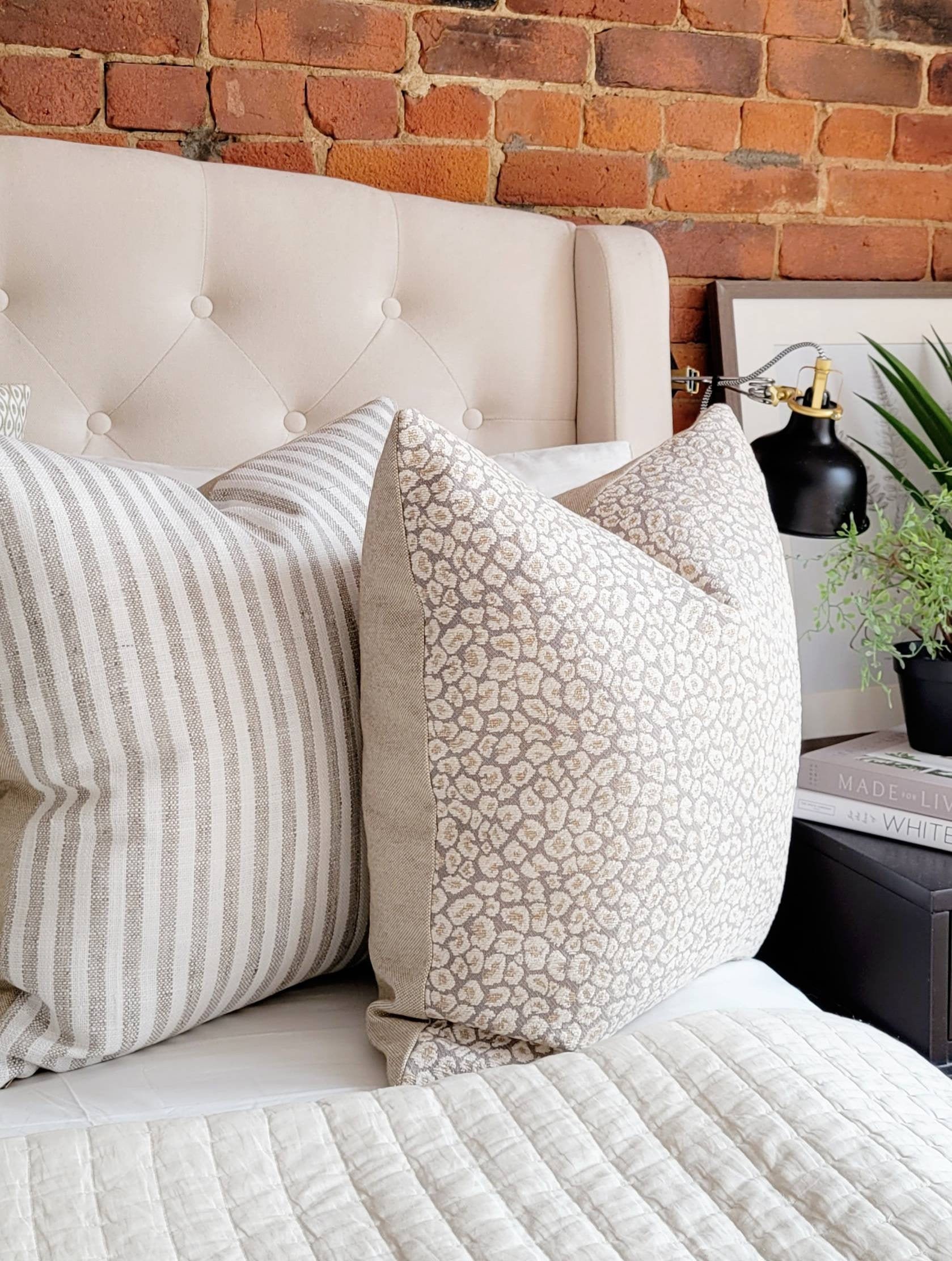 Beige Leopard Print Pillow Cover With Gold Zipper Leopard Etsy Canada