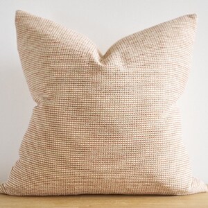 Woven Beige Terracotta Pink Pillow, Textured Pillow Cover, Earthy Tones Pillow, Modern Throw Pillow, Neutral Decor Pillow, Farmhouse Pillow