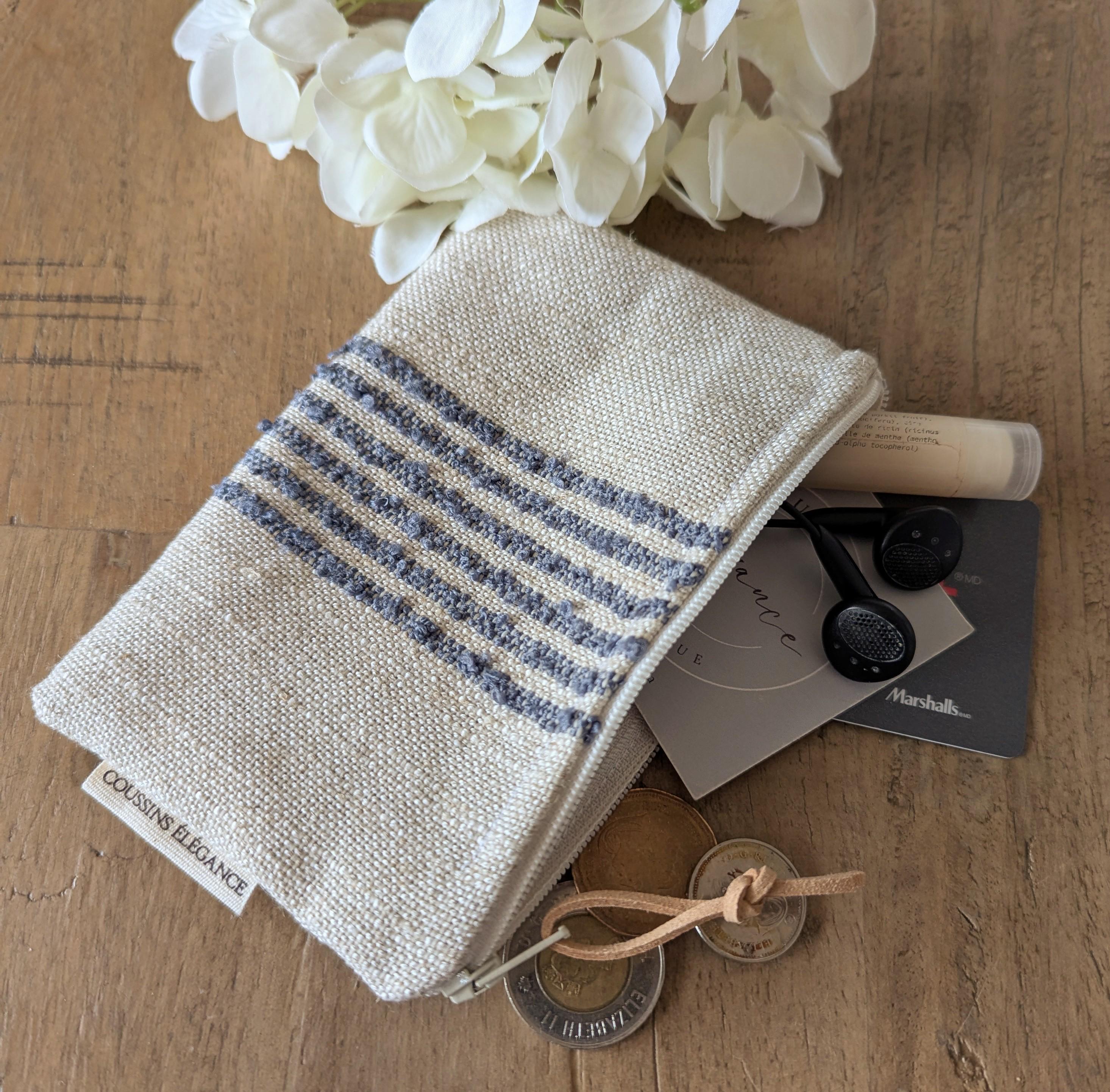 Boho travel zip pouch,  Beige blue coin purse, money zip bag, Coin Pouch, Small Wallet, Tiny Wallet