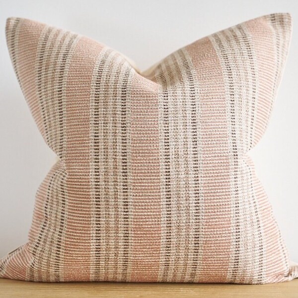 Pink Striped Pillow Etsy