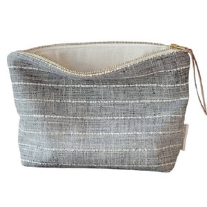 Gray makeup bag, unique teen girl gift, Boho makeup bag, rustic toiletry bag, unique cosmetic bag, bridesmaid gifts makeup bag gifts