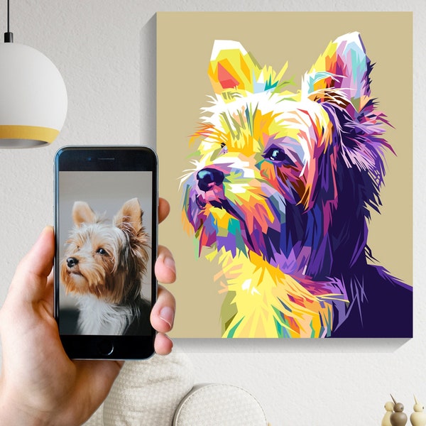 Personalized Pet portrait pop art. dog portrait, cat portrait