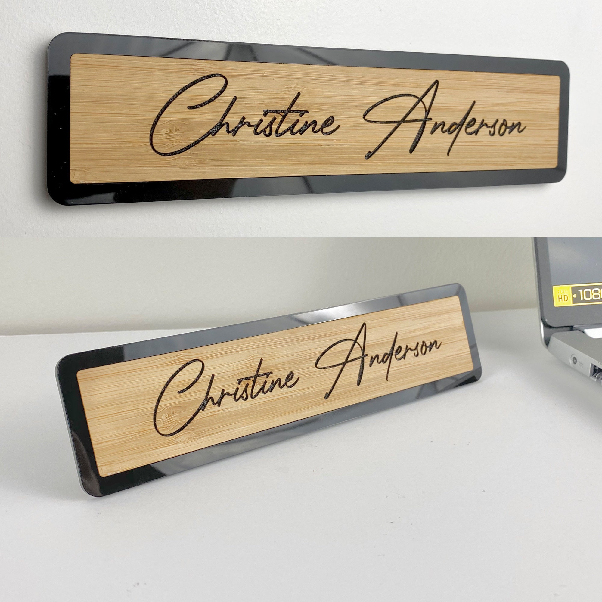 Name Plate Desk Office Desk Accessories Cubicle Name Plate Etsy