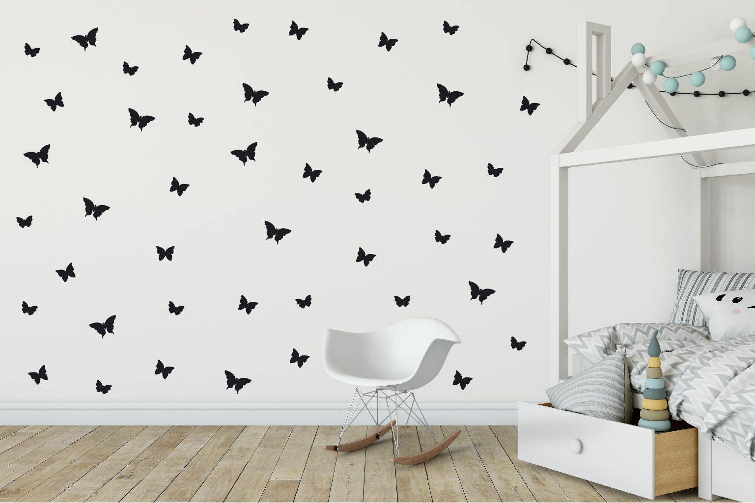 3 sizes 48 Butterflies Wall Decal 2 Peel And Stick For Etsy