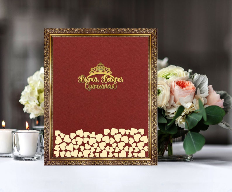 Quinceanera Guest Book Frame With Photo Sweet XV Sweet Etsy