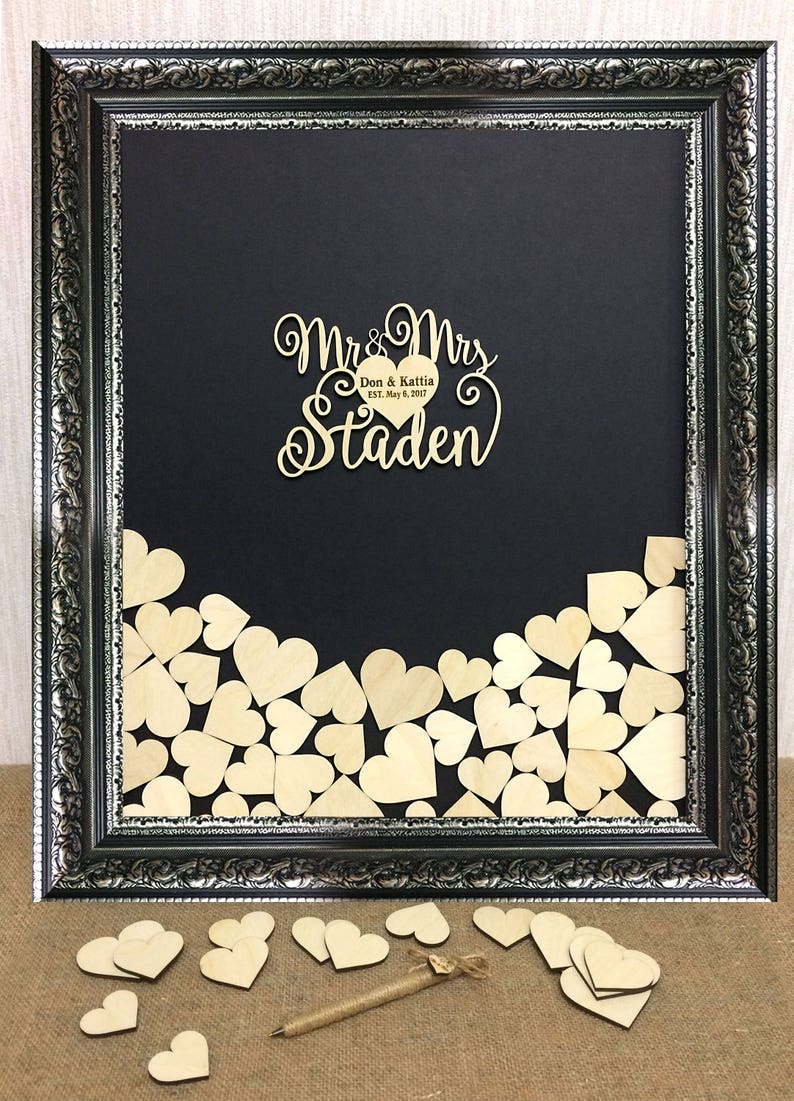 100-250 guest Drop Top Guest Book Alternative wedding guest book Unique idea Heart Drop box guest book Silver Guestbook Drop Top box