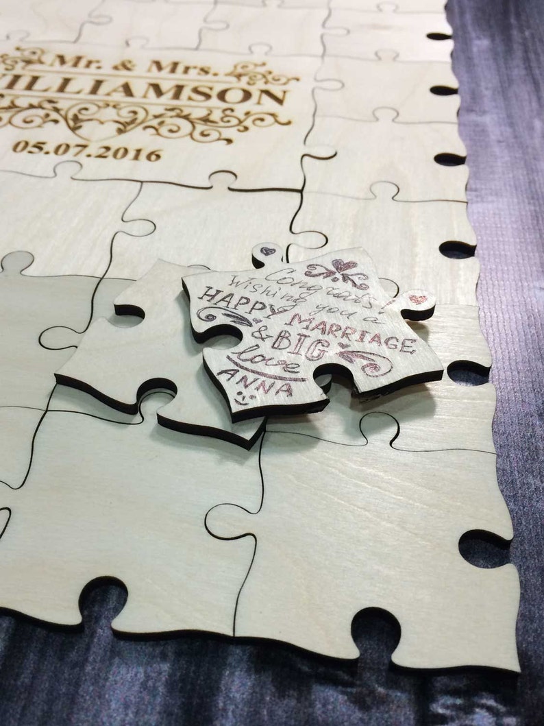 Mickey and Minnie Mouse Wedding Guest Book Puzzle One pen ...