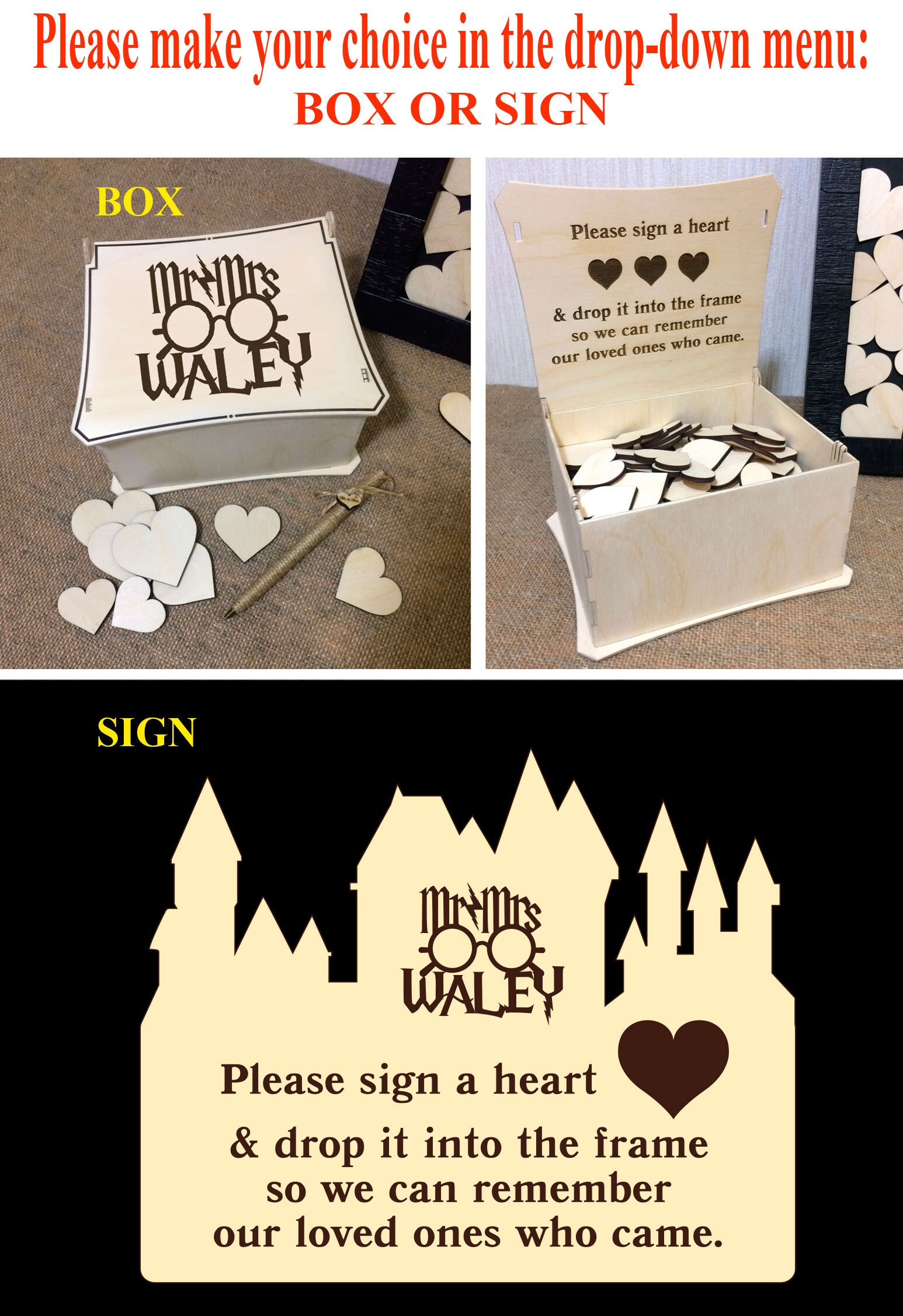 Harry Potter Guest Book Harry Potter Alternative guestbook | Etsy