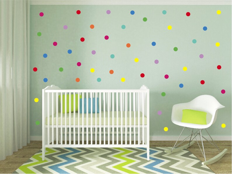 84 rainbow polka dot wall decal 2 peel and stick polka | etsy