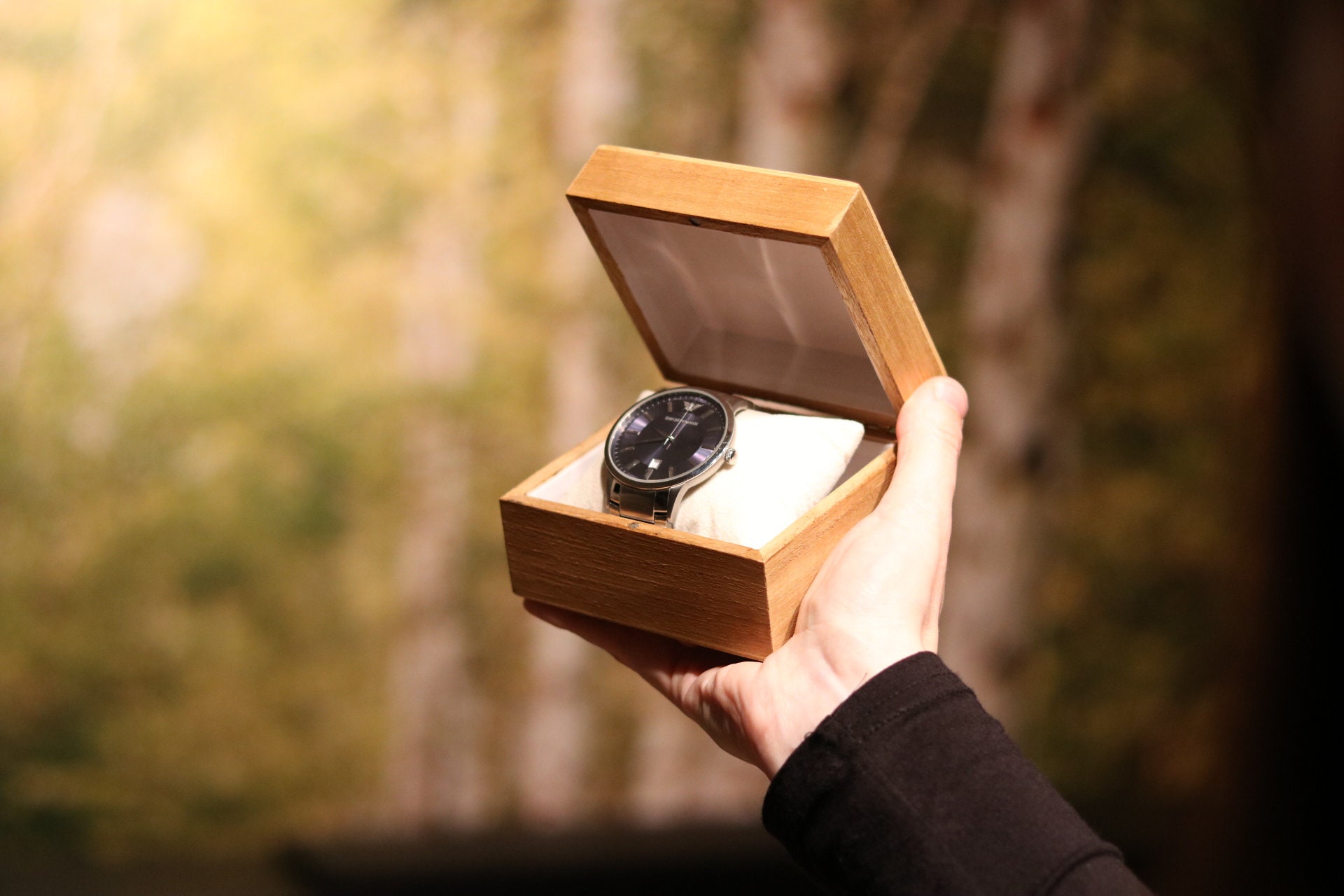 Engraved Watch Box Birthday Wooden Gift Personalised Gift Football Gift