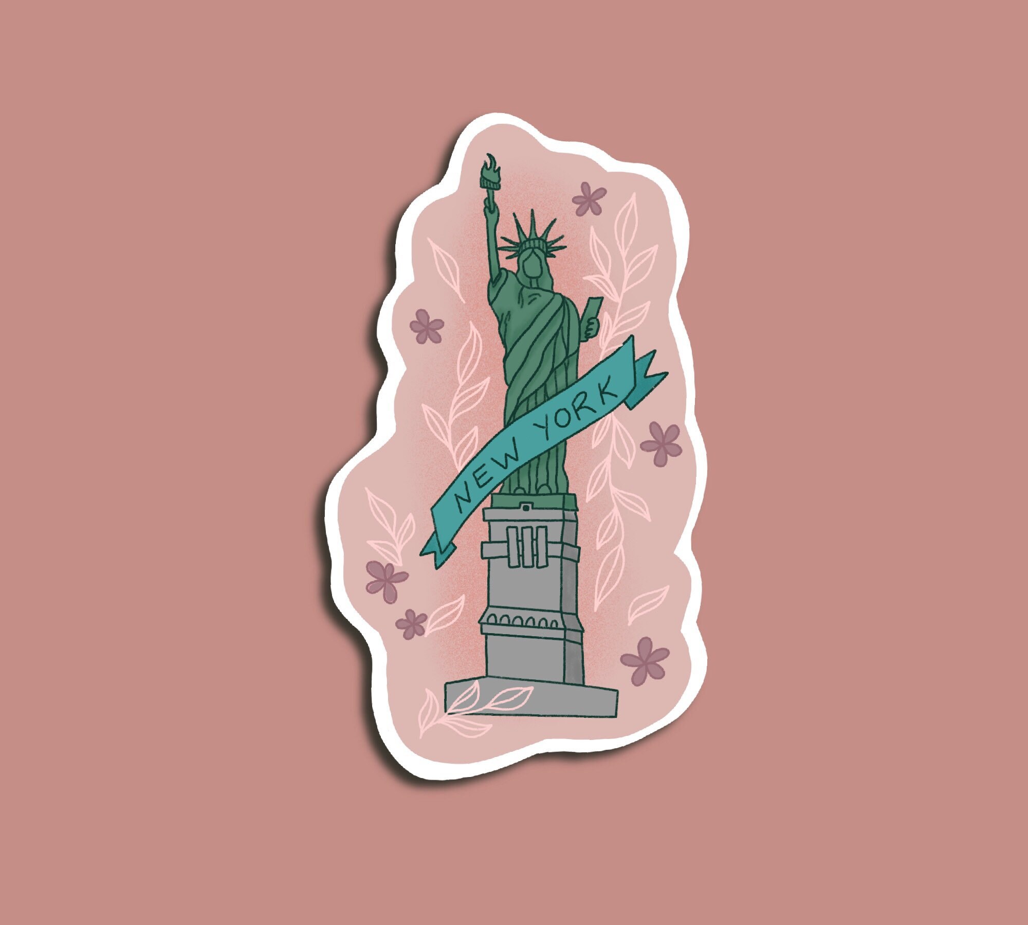 NEW YORK sticker the Statue of Liberty city sticker | Etsy