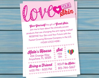 Skincare Business Event Invitation - Love Your Skin - 5x7 - DIGITAL FILE ONLY