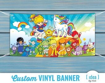 Rainbow Friends Banner, Custom Personalized Banner, Banner, Girl Banner, Kids Banner, Children's Banner, Rainbow Girl, Birthday