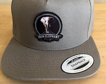 Snapback | Iron Elephant Design | Hat | Gray