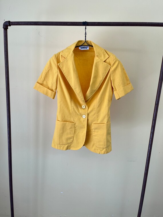 Bright Yellow two piece suit Women's size 8 Vinta… - image 2