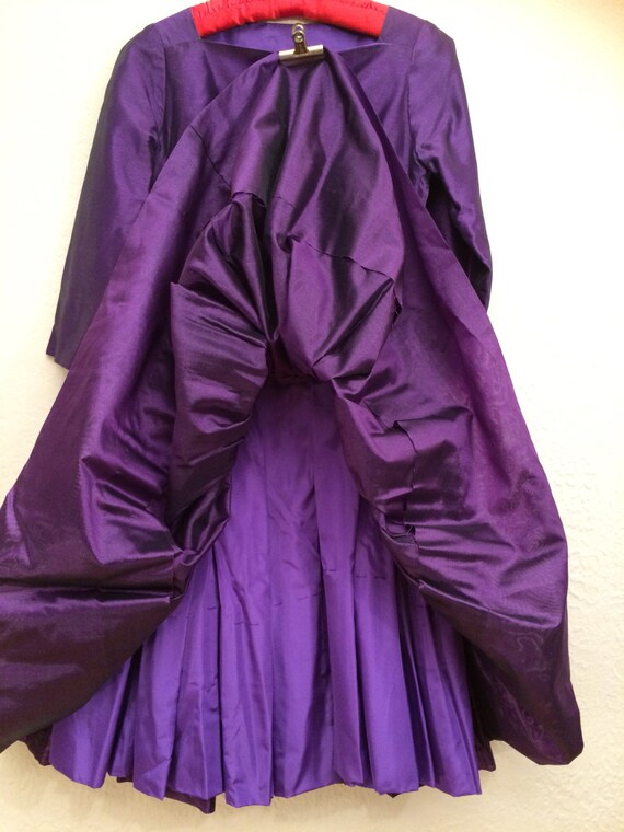 Purple Cocktail Dress Vintage 50's Formal Small - image 3