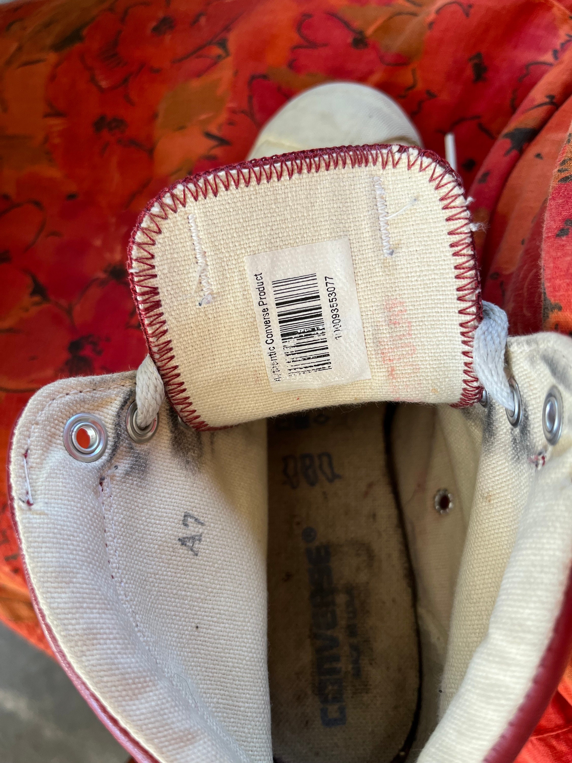 Vintage Converse Jack Purcell Red Leather Made in USA High