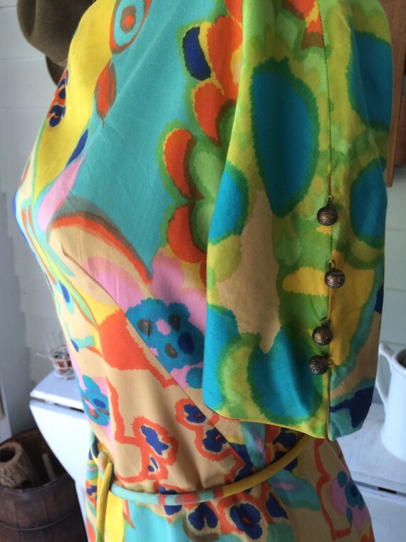 Silk Dress size 8 Hand Tailored in Hong Kong Mod … - image 3