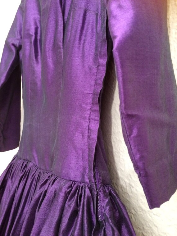 Purple Cocktail Dress Vintage 50's Formal Small - image 4