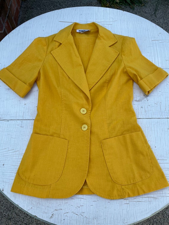 Bright Yellow two piece suit Women's size 8 Vinta… - image 6