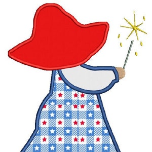 4th of July Sunbonnet Sam machine embroidery Applique design,4 sizes,8 formats(dst,exp,jef,hus,pes,vip,vp3,xxx),instant download,1 zip w/PDF