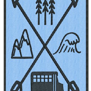 Bus Life Arrows-Applique machine embroidery, 4 sizes,8 formats(dst,exp,jef,hus,pes,vip,vp3,xxx),instant download,1 zip w/PDFs