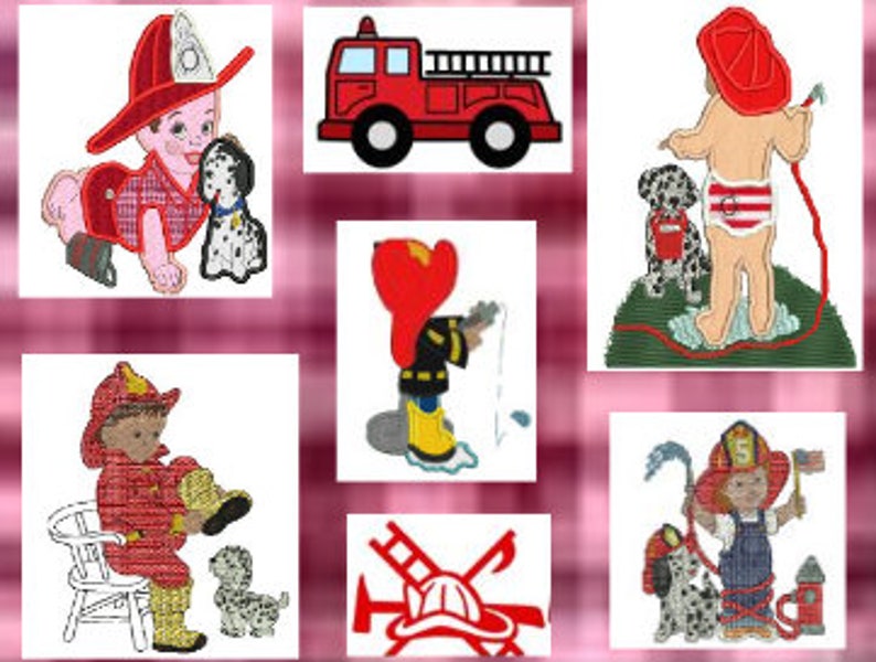 Little Fireman in Training Machine Embroidery Applique 4 Etsy