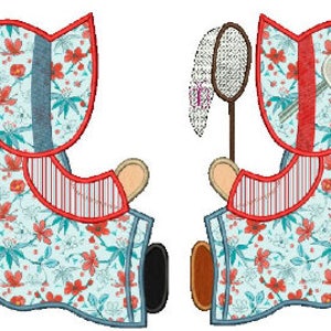 Set of 2 Sunbonnet Sue Dolls 4  machine embroidery Applique,4 sizes,8 formats(dst,exp,jef,hus,pes,vip,vp3,xxx),instant download,2 zips w/PDF