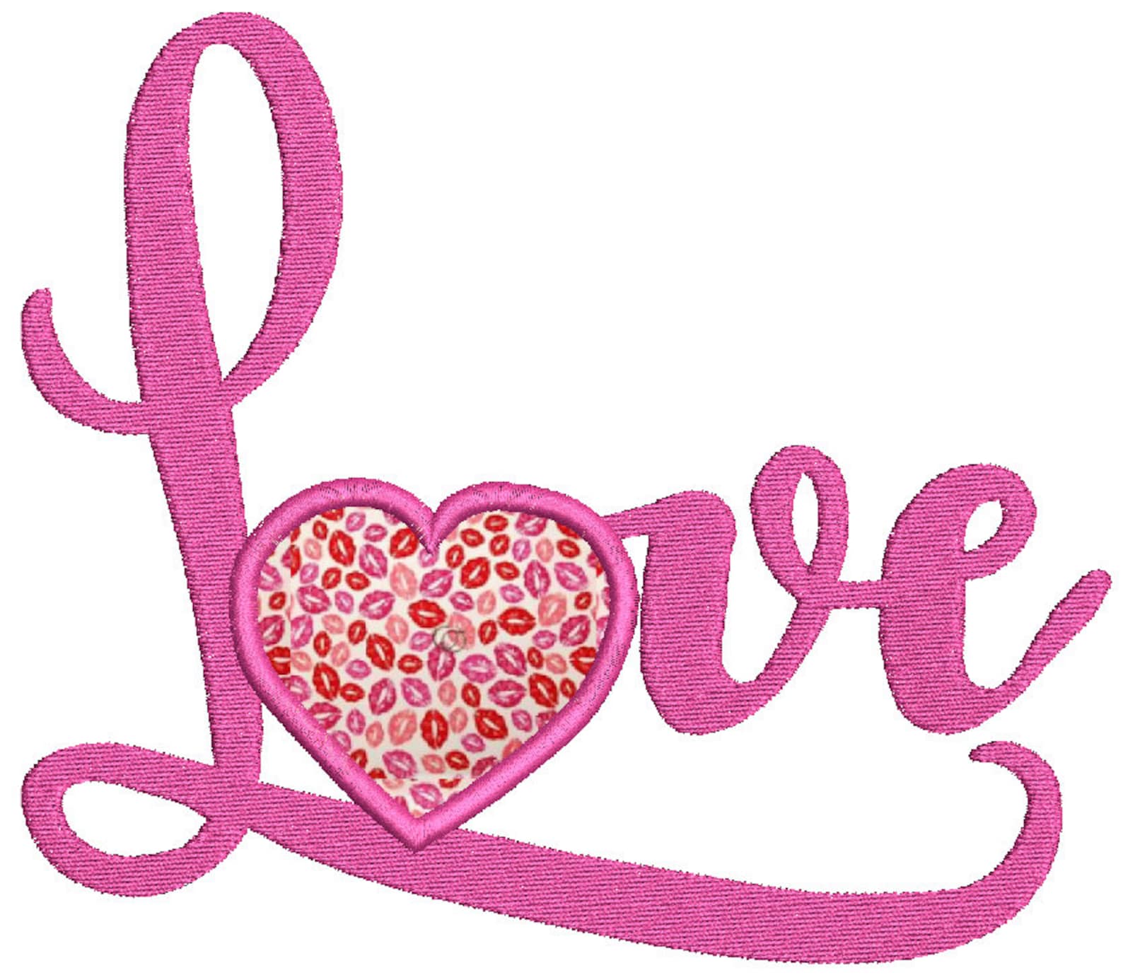 Love Applique Machine Embroidery Applique Design4 Sizes8 Etsy