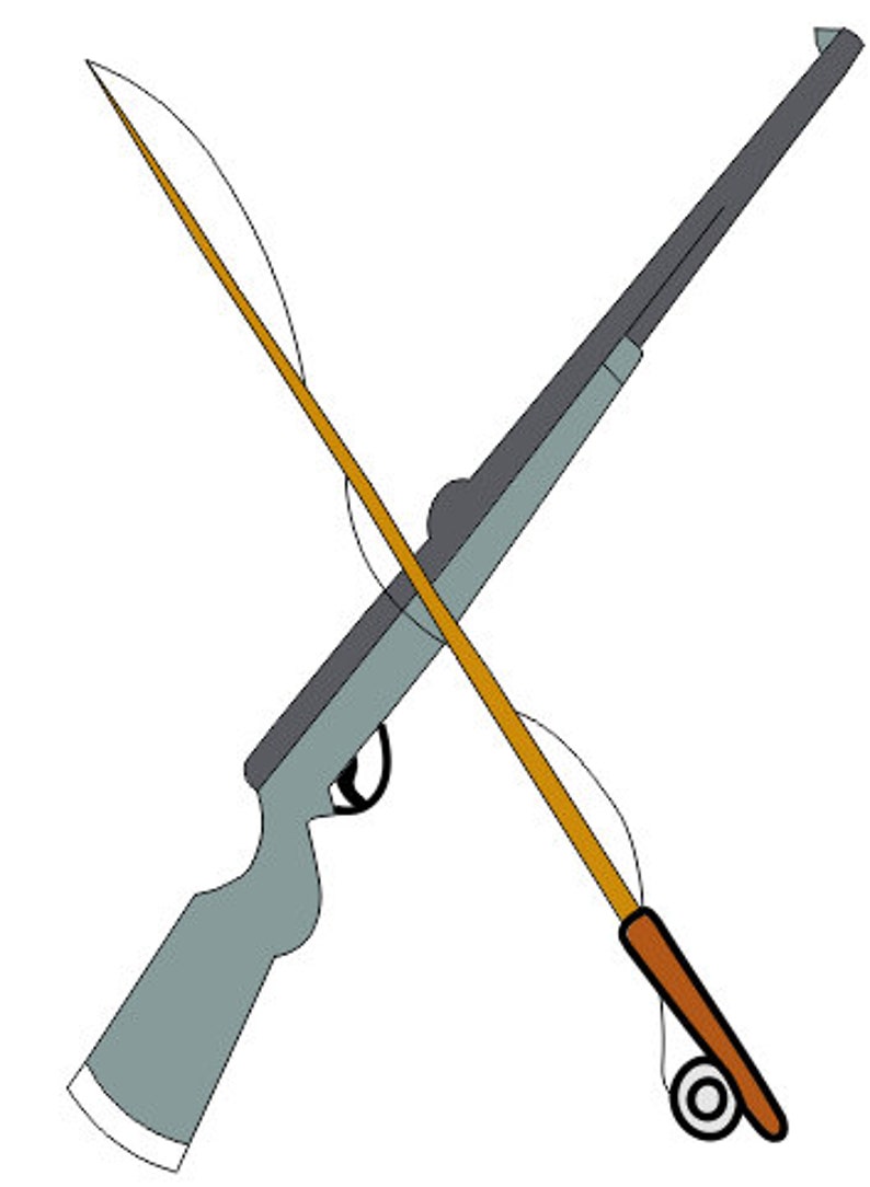 Fishing pole and gun machine embroidery design 4 sizes 8 Etsy