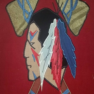 Apache Warrior Design Applique, 4 Sizes, 8 Formats(dst,hus,jef,exp,pes ...