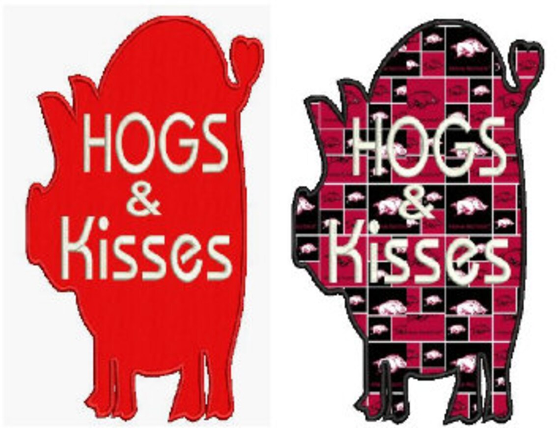 Applique Razorback Arkansas Razorback Fan Embroidery Applique Design,4 Sizes,8 Formats(dst ...
