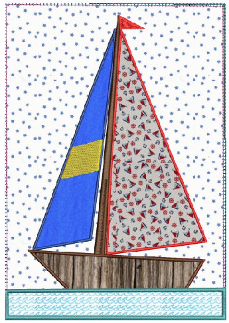 Sailboat Applique Quilt Pattern Machine Embroidery Design 4 - Etsy